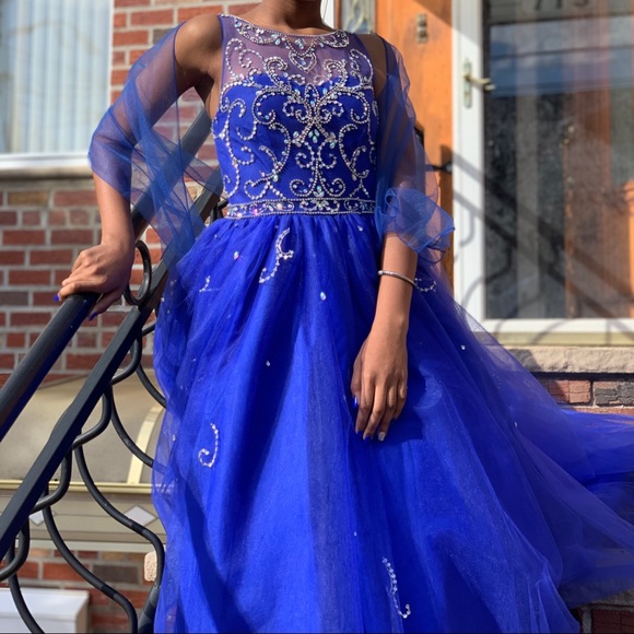 Royal Blue Princess Dress - Picture 3 of 5